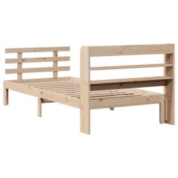 Berkfield Home Bed Frame with Headboard without Mattress 90x190 cm Single in Brown - thumbnail 8
