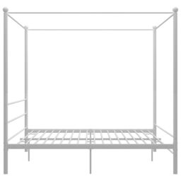 Berkfield Home Canopy Bed Frame White Metal 180x200 cm Super King - thumbnail 3