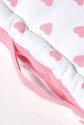 Homescapes Cotton Hearts Floor Cushion in Pink - Size: 50 cm x 50 cm - thumbnail 4