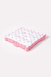 Homescapes Cotton Hearts Floor Cushion in Pink - Size: 50 cm x 50 cm