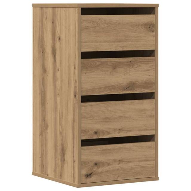 Berkfield Home Corner Chest of Drawers Artisian Oak 40x41x76 cm Engineered Wood in Brown - Size: 40 x 41 x 76 cm - image 1