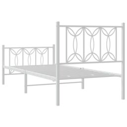 Berkfield Home Metal Bed Frame without Mattress with Footboard White 75x190cm - Size: 75x190 cm - thumbnail 6