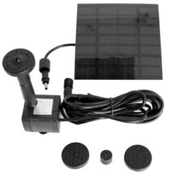 Primrose Solar Water Pump 150LPH 4 Fountain Heads Garden Outdoor Pond Cascade in True Black