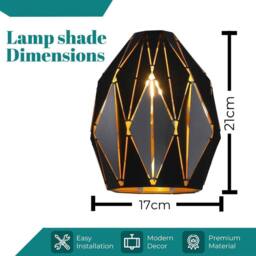 EONLION Easy Fit Lamp Shades for Modern Ceiling Lights in Black - thumbnail 2