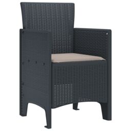 Berkfield Home Garden Chair Set of 2 Anthracite, Taupe Plastic Standard - thumbnail 4