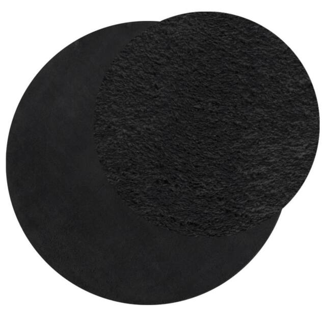 Berkfield Home Rug HUARTE Short Pile Soft & Washable Black √ò 200 cm - Size: Medium - image 1