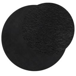 Berkfield Home Rug HUARTE Short Pile Soft & Washable Black √ò 200 cm - Size: Medium - thumbnail 1