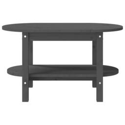 Berkfield Home Beautiful Coffee Table Grey 80x45x45 cm Solid Wood Pine - Size: 80 x 45 x 45 cm - thumbnail 5