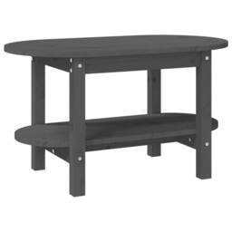 Berkfield Home Beautiful Coffee Table Grey 80x45x45 cm Solid Wood Pine - Size: 80 x 45 x 45 cm - thumbnail 3