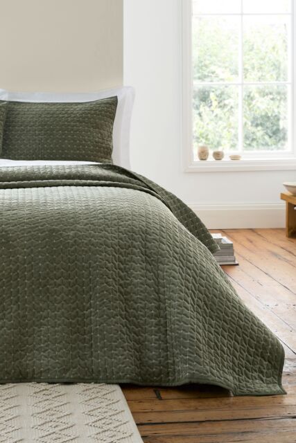 Bianca 'Attica Velvet' Embroidered Bedspread in Green - image 1