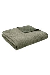 Bianca 'Attica Velvet' Embroidered Bedspread in Green - thumbnail 3
