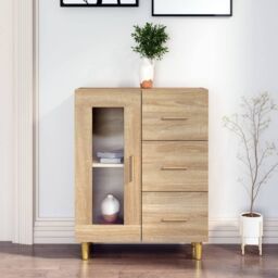 Berkfield Home Sideboard Sonoma Oak 69, 5x34x90 cm Engineered Wood in Brown - Size: 5 x 34 x 90 cm - thumbnail 1