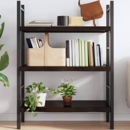 Berkfield Home Wall Shelf Dark Grey 100x60x(2-6) cm Treated Solid Wood Oak - thumbnail 2