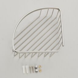 Nes Home Single Corner Shower Bathroom Caddy Shelf Chrome in Metallic Silver - thumbnail 2
