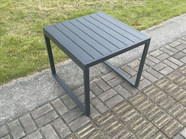 Fimous Aluminium Outdoor Garden Side Table Patio Coffee table Tea Table for Balcony, Terrace, Swimming Pool Dark Grey - image 1
