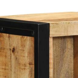 Berkfield Home Bedside Cabinet 40x30x80 cm Solid Wood Rough Mango in Brown - Size: 40 x 30 x 80 cm - thumbnail 7