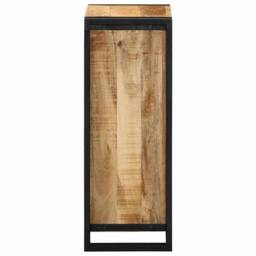 Berkfield Home Bedside Cabinet 40x30x80 cm Solid Wood Rough Mango in Brown - Size: 40 x 30 x 80 cm - thumbnail 4