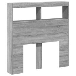 Berkfield Home Headboard Cabinet with LED Grey Sonoma 100x17x102 cm - Size: 100 x 17 x 102 cm - thumbnail 3