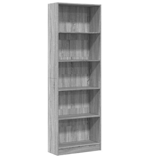 Berkfield Home Bookcase Grey Sonoma 60x24x176 cm Engineered Wood - Size: 60 x 24 x 176 cm - image 1