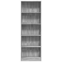 Berkfield Home Bookcase Grey Sonoma 60x24x176 cm Engineered Wood - Size: 60 x 24 x 176 cm - thumbnail 4