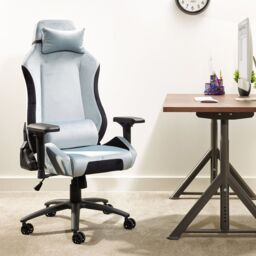 X Rocker Messina Ergonomic High-Back Fabric PC Office Chair with Cushions in Silver - thumbnail 1
