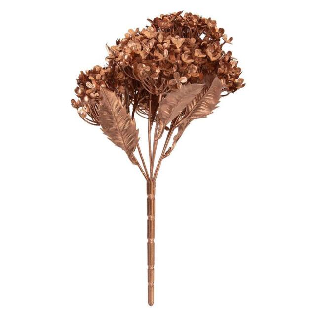 VFM e-Store Christmas Metallic Hydrangea Bush 33cm x 22cm Copper X 1 - Size: 33 cm x 22 cm - image 1