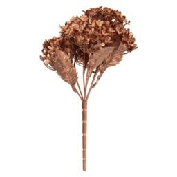 VFM e-Store Christmas Metallic Hydrangea Bush 33cm x 22cm Copper X 1 - Size: 33 cm x 22 cm - thumbnail 1