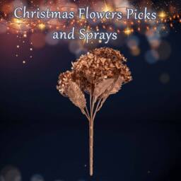 VFM e-Store Christmas Metallic Hydrangea Bush 33cm x 22cm Copper X 1 - Size: 33 cm x 22 cm - thumbnail 3