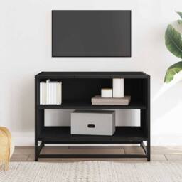 Berkfield Home TV Cabinet Black 61x40x46 cm Engineered Wood & Metal - Size: 61 x 40 x 46 cm - thumbnail 3