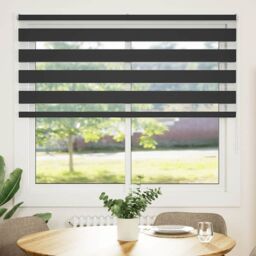 Berkfield Home Zebra Blind Black 155x100 cm Fabric Width 150.9 cm Polyester