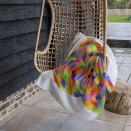 Benjamin Tate Design Amazing Illustration Dog Designer Blanket in Natural - Size: 120 cm x 150 cm - thumbnail 3
