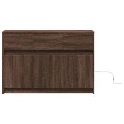 Berkfield Home TV Cabinet with LED Brown Oak 91x34x61 cm Engineered Wood - Size: 91 x 34 x 61 cm - thumbnail 6