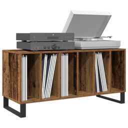 Berkfield Home Record Cabinet Artisan Oak 100x38x48 cm Engineered Wood in Brown - Size: 100 x 38 x 48 cm - thumbnail 3