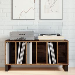 Berkfield Home Record Cabinet Artisan Oak 100x38x48 cm Engineered Wood in Brown - Size: 100 x 38 x 48 cm - thumbnail 4