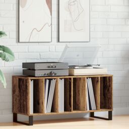 Berkfield Home Record Cabinet Artisan Oak 100x38x48 cm Engineered Wood in Brown - Size: 100 x 38 x 48 cm