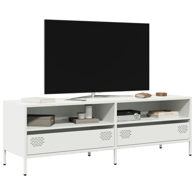 Berkfield Home TV Cabinet White 135x39x43.5 cm Cold-rolled Steel - image 1