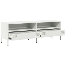 Berkfield Home TV Cabinet White 135x39x43.5 cm Cold-rolled Steel - thumbnail 5