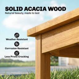 OUTSUNNY Coffee Table Fully Assembled Square Natural Wood - thumbnail 4