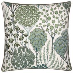 Wylder Ophelia Floral Jacquard Cushion in Green - Size: 50 cm x 50 cm - thumbnail 2
