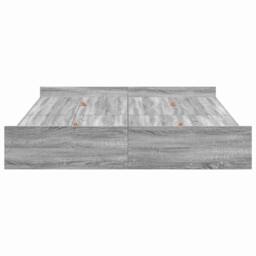 Berkfield Home Storage Bed Frame Grey sonoma 140 x 190 cm Engineered wood - thumbnail 6