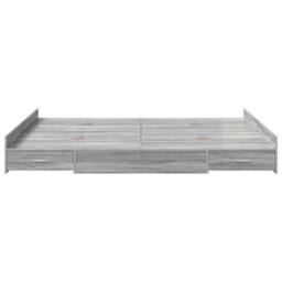 Berkfield Home Storage Bed Frame Grey sonoma 140 x 190 cm Engineered wood - thumbnail 5