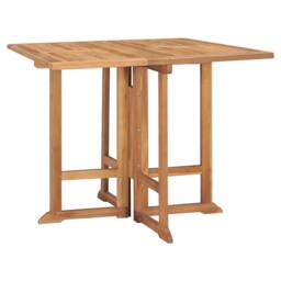 Berkfield Home 5 Piece Folding Outdoor Dining Set Solid Teak Wood in Brown - thumbnail 3