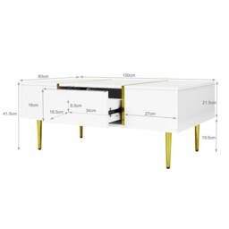 Rolipo White High Gloss TV Cabinet Set 170cm with Matching Coffee Table - thumbnail 2