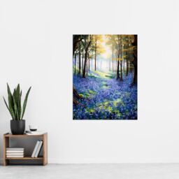 "Artery8 Bluebell Wood Spring Flower Woodland Scene Oil Painting Forest Landscape Extra Large XL Unframed Wall Art Poster Print - Size: W24"" x H32""" - thumbnail 4