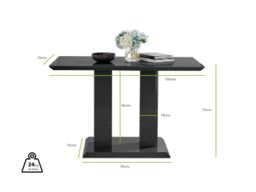 FurnitureboxUK Imperia 120cm 4-Seater Modern High Gloss Pillared Dining Table in Black - thumbnail 6