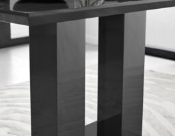 FurnitureboxUK Imperia 120cm 4-Seater Modern High Gloss Pillared Dining Table in Black - thumbnail 4