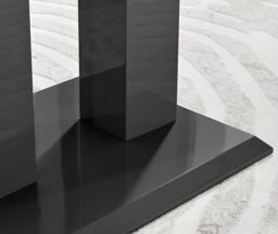 FurnitureboxUK Imperia 120cm 4-Seater Modern High Gloss Pillared Dining Table in Black - thumbnail 5