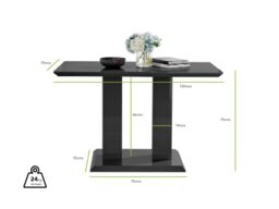 FurnitureboxUK Imperia 120cm 4-Seater Modern High Gloss Pillared Dining Table in Black - thumbnail 7