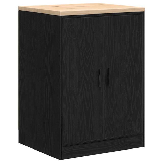 Berkfield Home Garage Storage Cabinet Black 60x51x85 cm Solid Wood Pine - Size: 60 x 51 x 85 cm - image 1