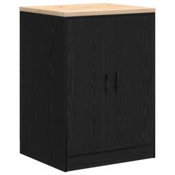 Berkfield Home Garage Storage Cabinet Black 60x51x85 cm Solid Wood Pine - Size: 60 x 51 x 85 cm - thumbnail 1